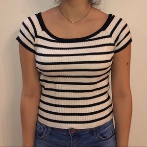 LA hearts striped top